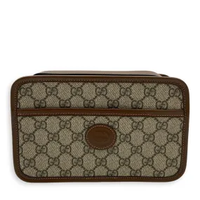 GG Supreme Azalea Brown Crossbody Bag in Coated Canvas, Gold hardware