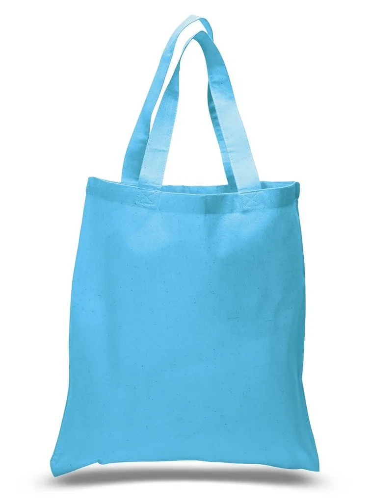 12 ct Economical 100% Cotton Reusable Wholesale Tote Bags - By Dozen