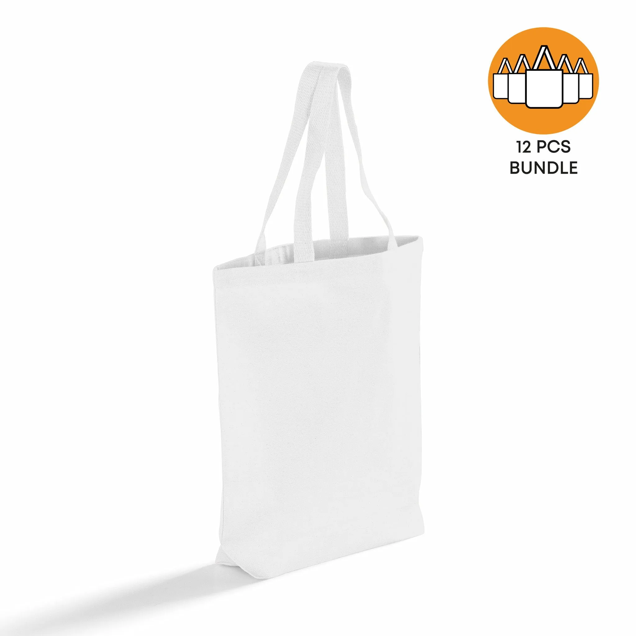 12 ct High Quality Promotional Canvas Tote Bags w/Gusset - By Dozen