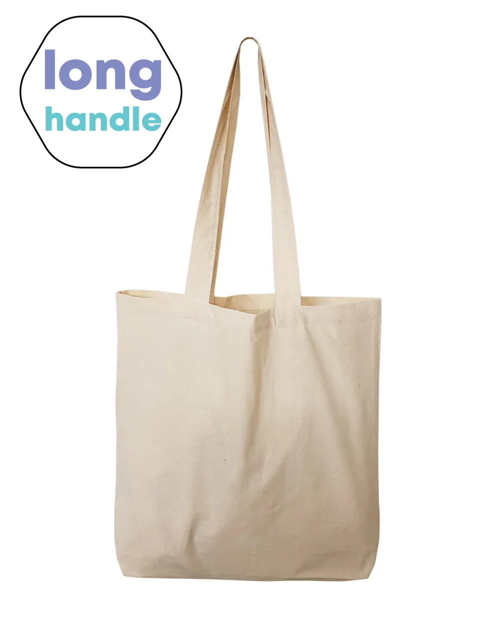 26" Over the Shoulder Long Handle Cotton Tote Bags - TB126