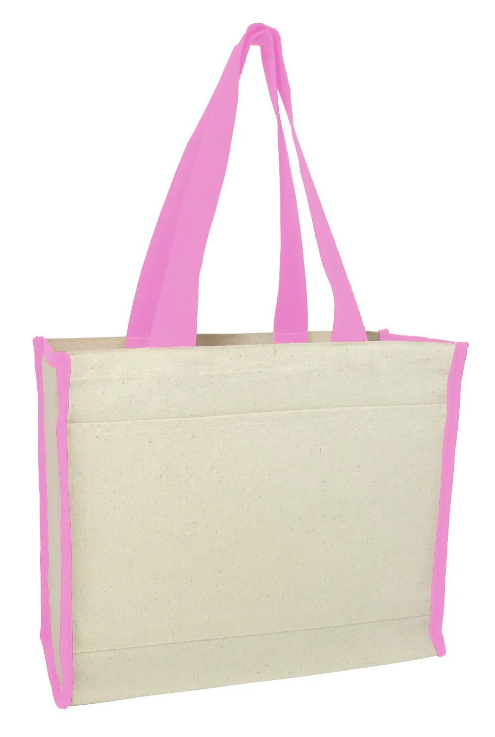 72 ct Heavy Canvas Tote Bag with Colored Trim - By Case - Alternative Colors