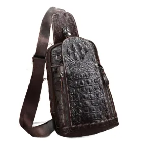 Alligator Pattern Style Leather Crossbody Bag Single