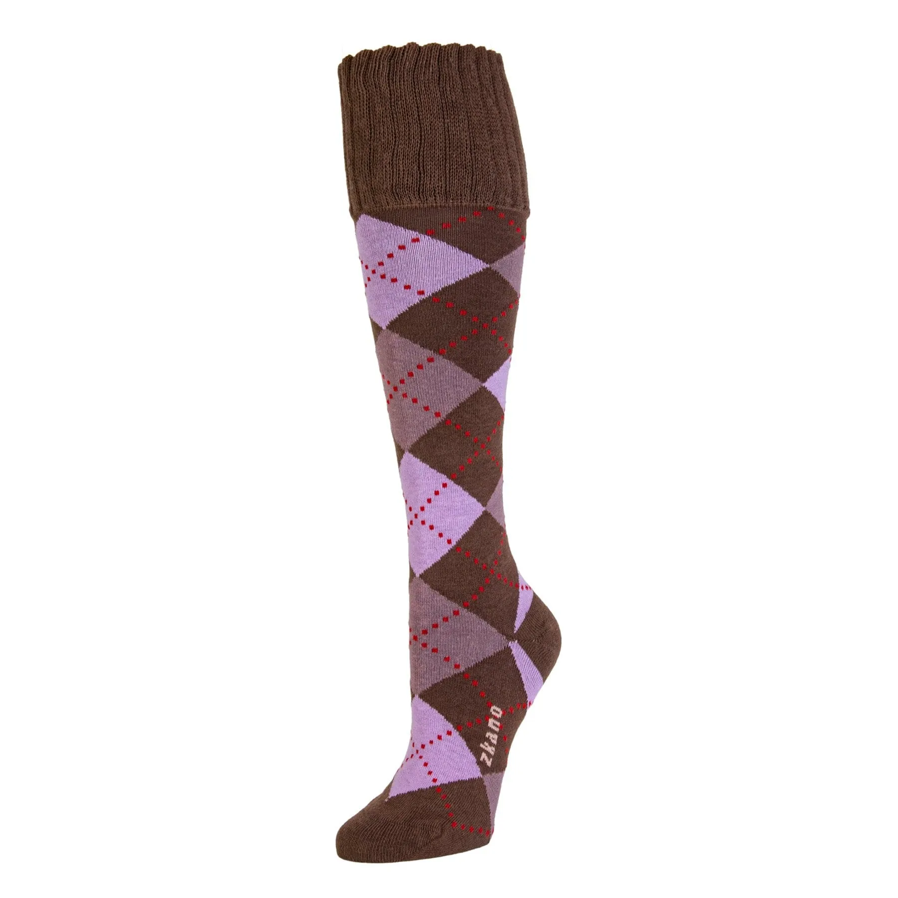 Argyle - Organic Cotton Knee Socks - Cocoa