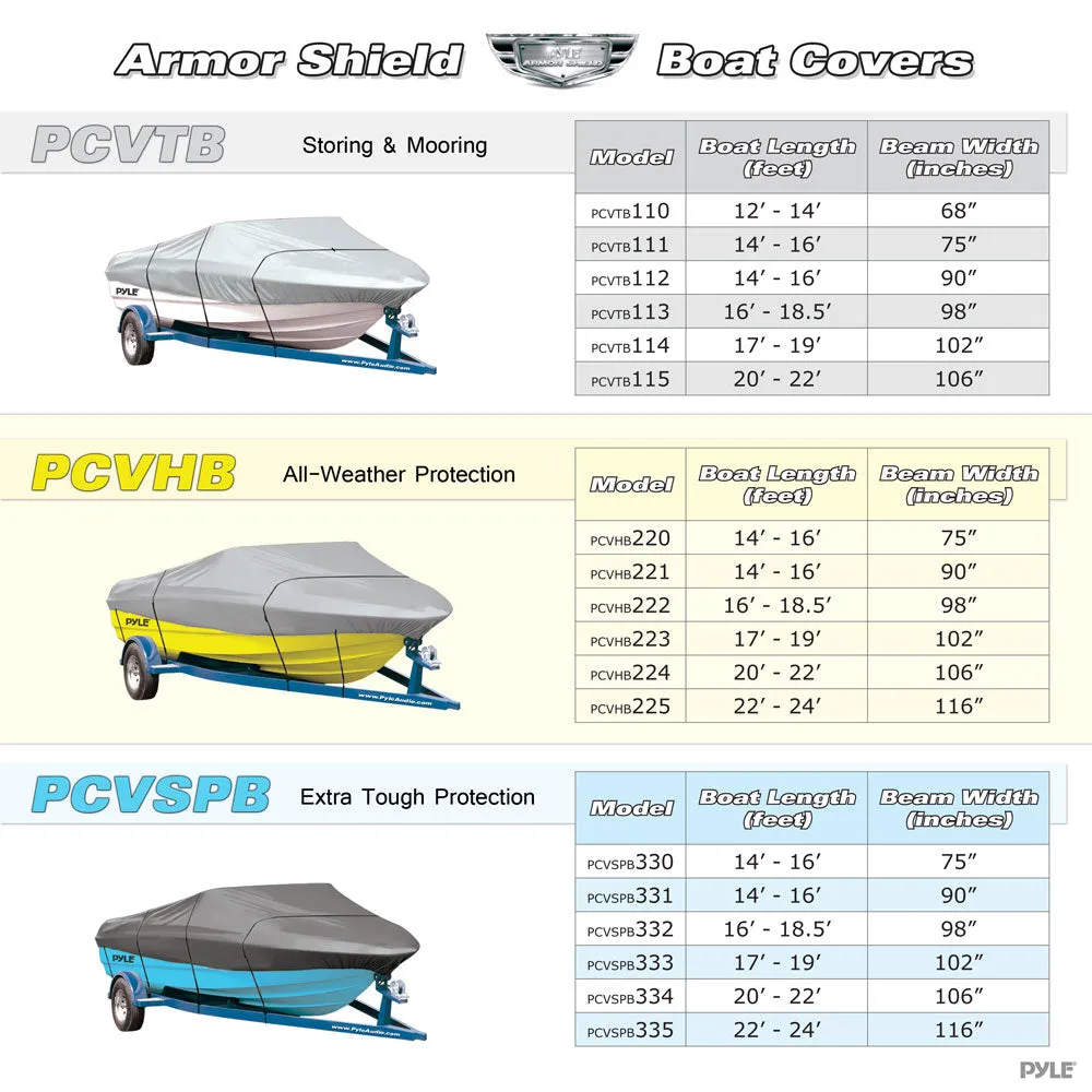 Armor Shield Trailer Guard Boat Cover 17'-19'L Beam Width To 102'' V-Hull Runabouts Outboards & I/O