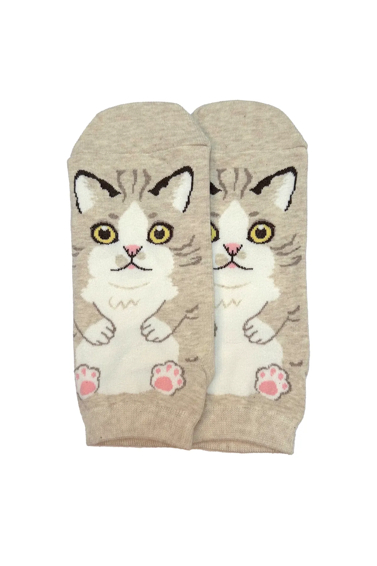 Beige Cat Nap Ankle Socks