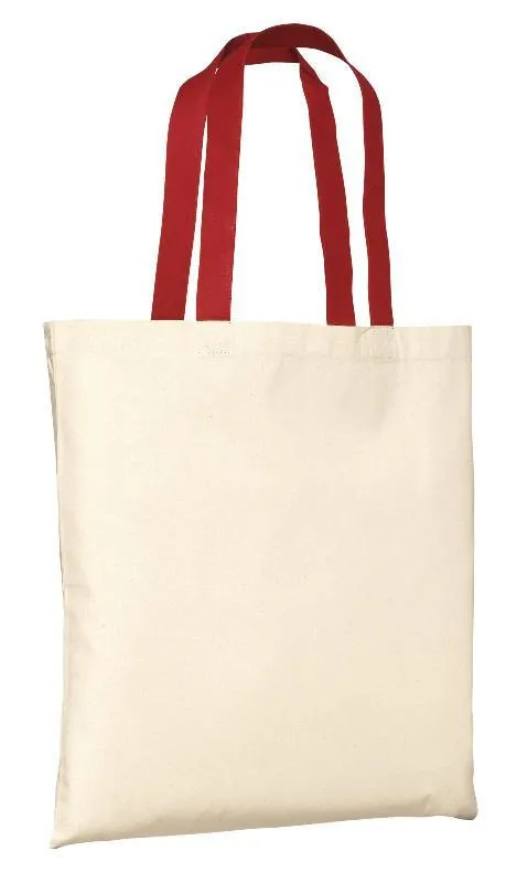 Budget Friendly 100% Cotton Value Tote Bag with Contrast Handles