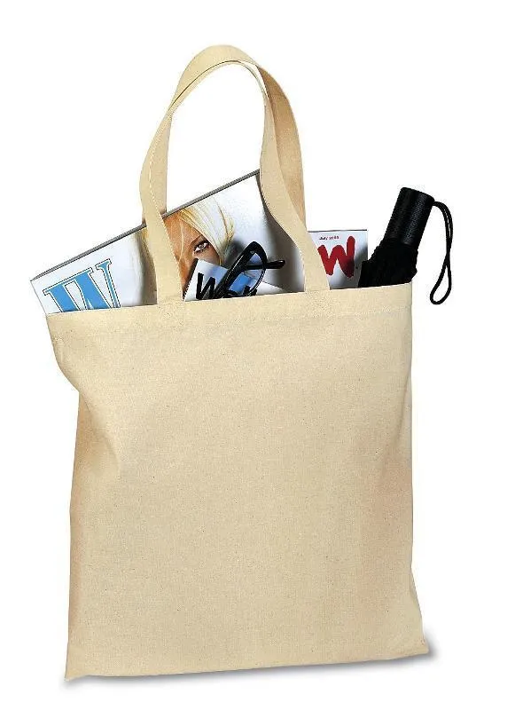 Budget Friendly 100% Cotton Value Tote Bag with Contrast Handles