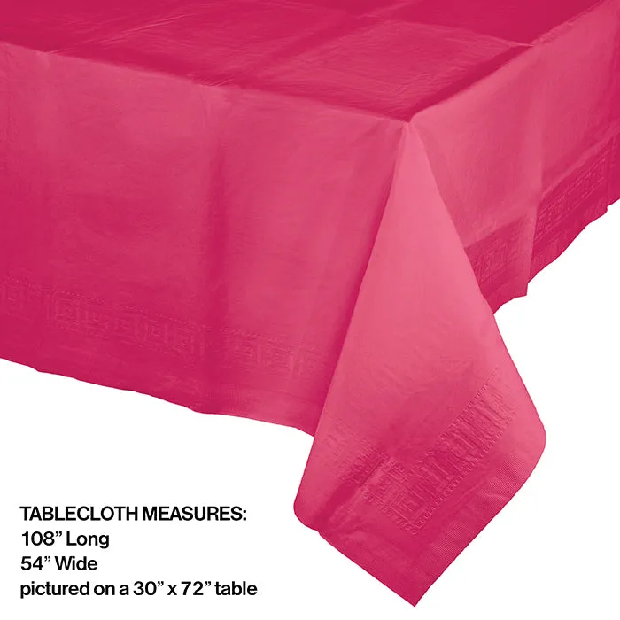 Bulk Hot Magenta Paper Table Covers 54" x 108" (6 per Case)