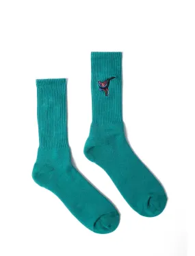 By Parra Angry Duck Crew Socks Pine Green