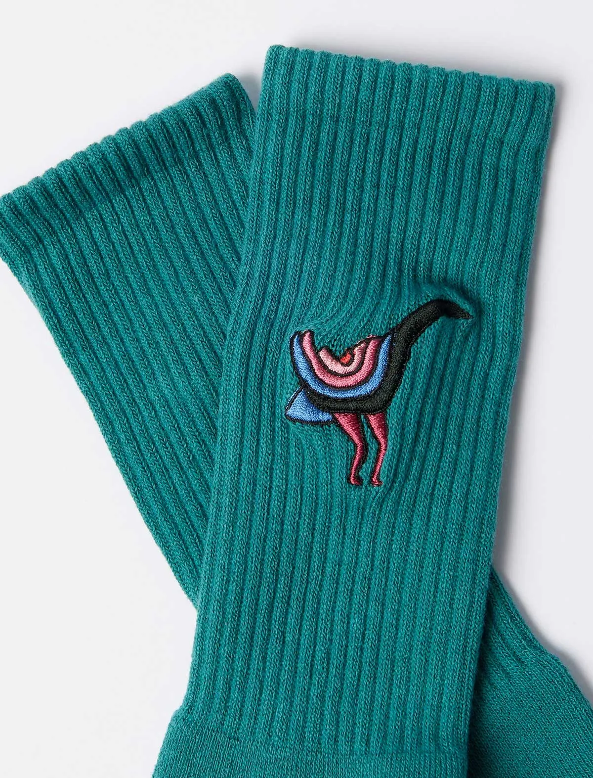 By Parra Angry Duck Crew Socks Pine Green