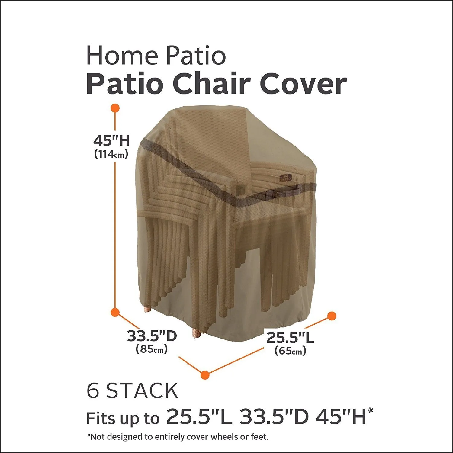 Classic Accessories Hickory Heavy Duty Stackable Patio Chair Cover - Durable and Water Resistant Patio Set Cover (55-207-012401-EC)