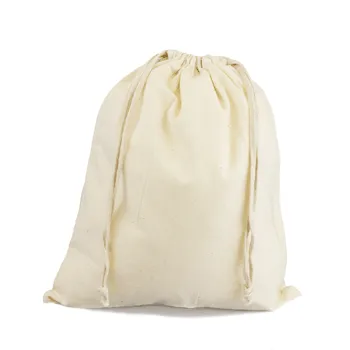 Cotton Drawstring Pouches Drawstring Favor Bags (Pack of 12)