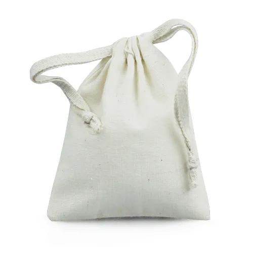 Cotton Drawstring Pouches Drawstring Favor Bags (Pack of 12)