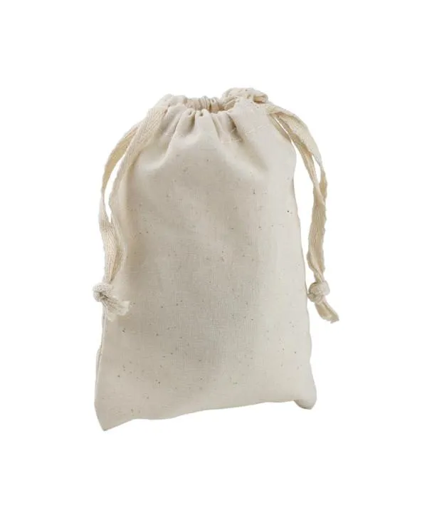 Cotton Drawstring Pouches Drawstring Favor Bags (Pack of 12)