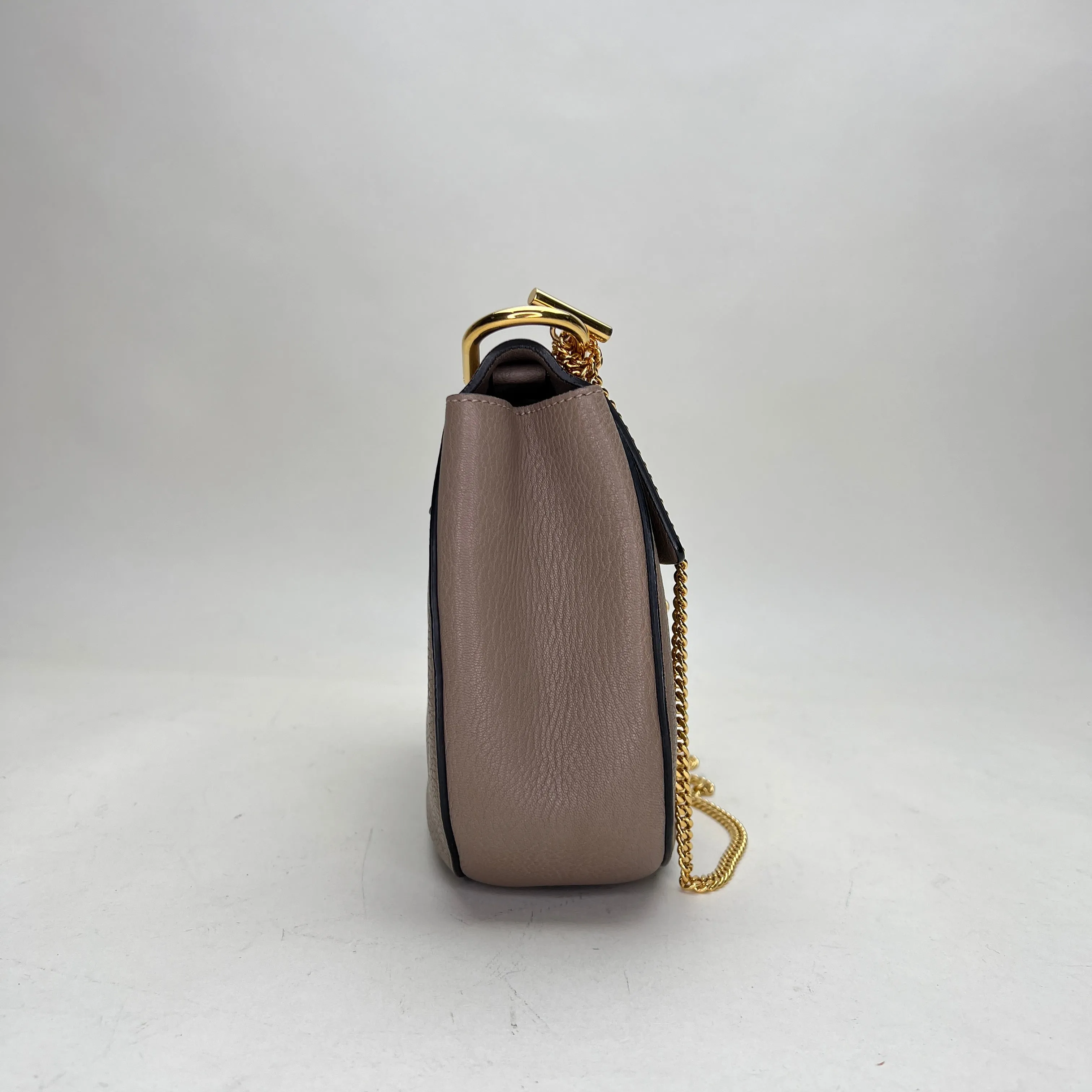 Drew Brown Crossbody Bag in Calfskin, Gold hardware