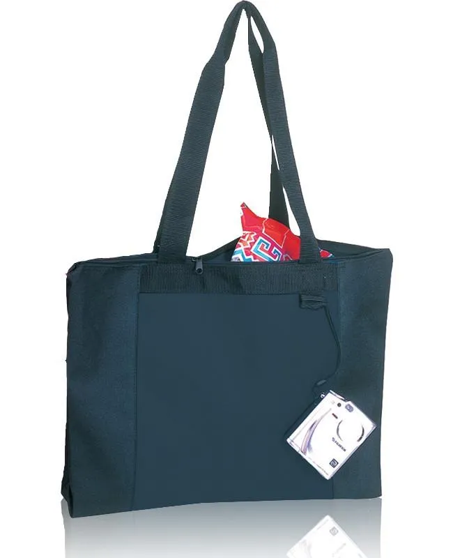 Economical Zipper Tote Bag with Long Handles