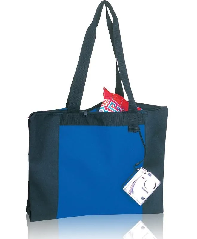 Economical Zipper Tote Bag with Long Handles