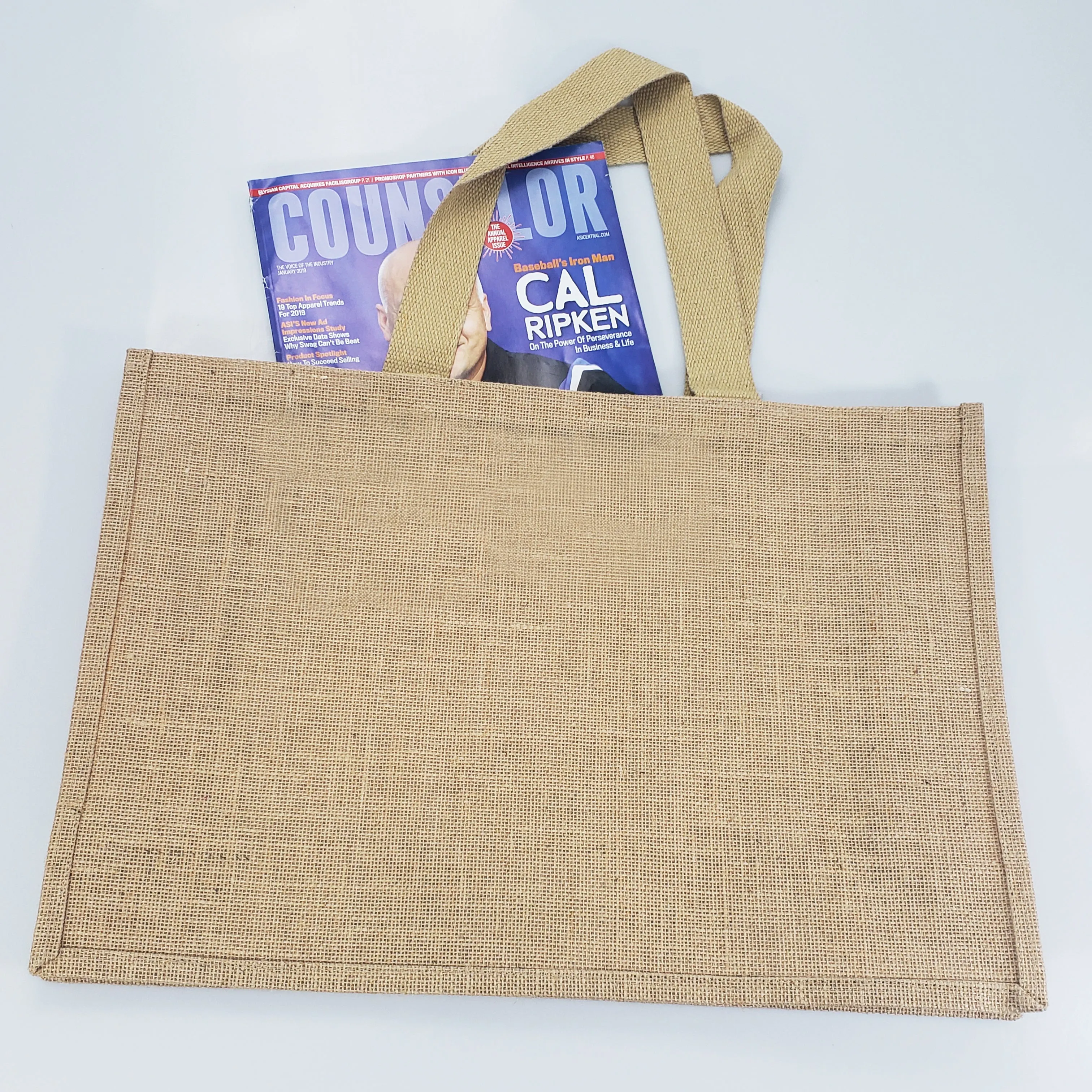 Extra Large Jute - Burlap Shopping Tote Bags - TJ879