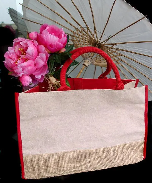 Fashion Jute Tote Bags / Heavy Duty Burlap Bags - TJ892