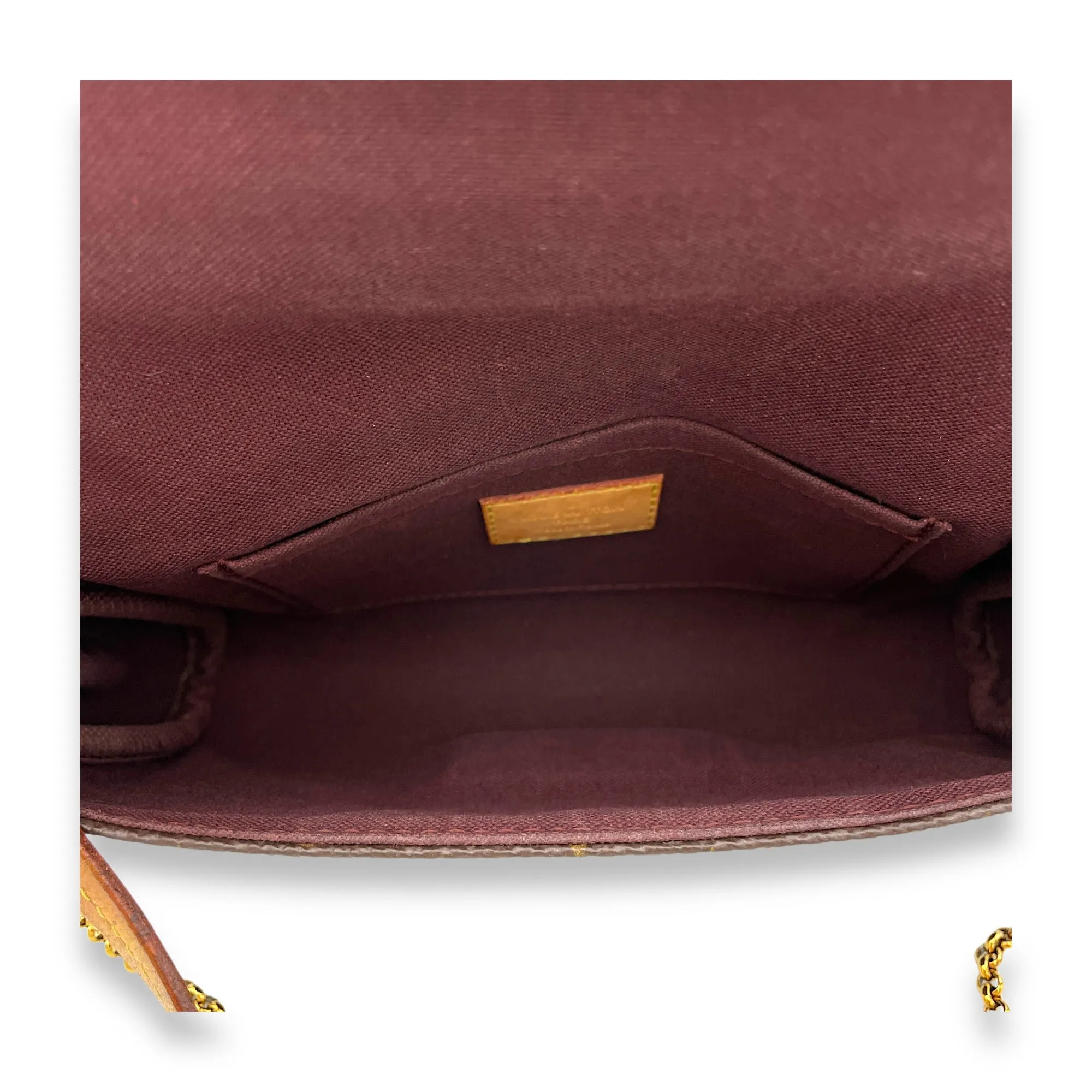 Favourite Crossbody Bag Brown in Monogram Coated Canvas, Gold hardware