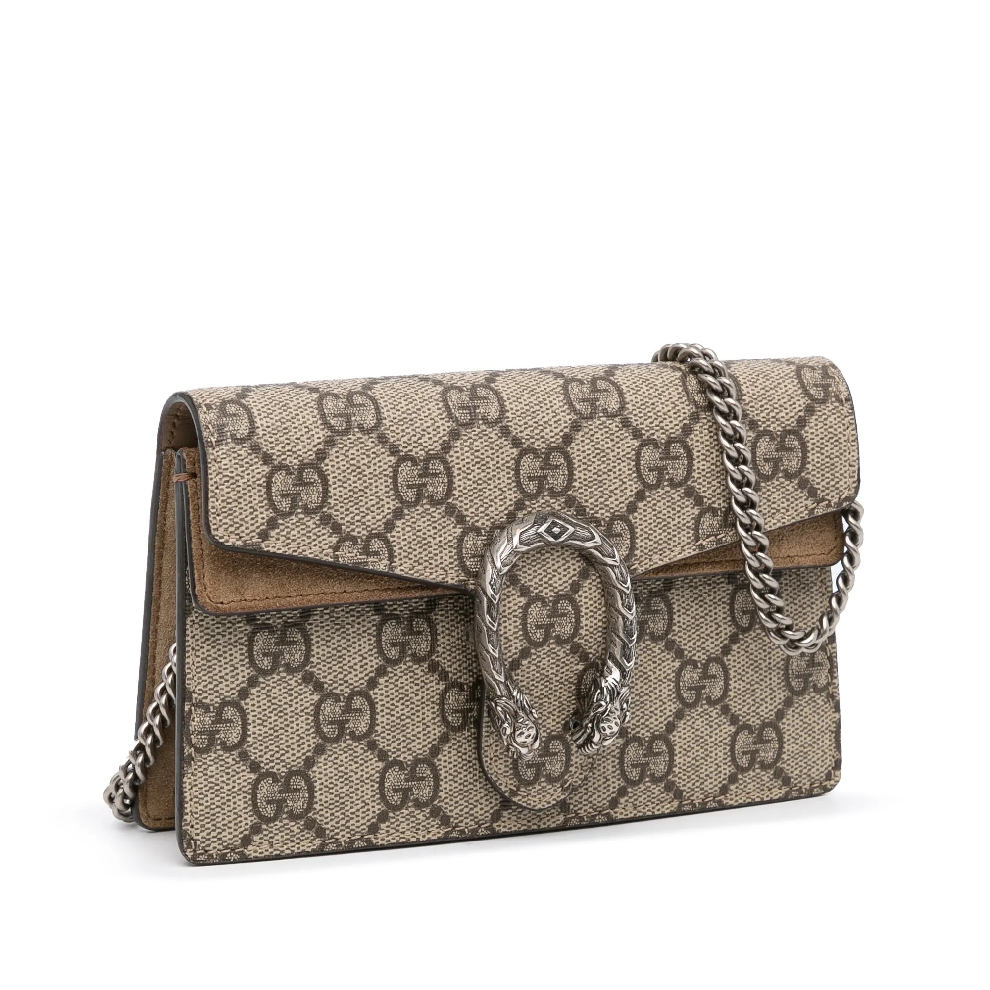 Gucci Dionysus Super Mini Brown GG Supreme Canvas Silver