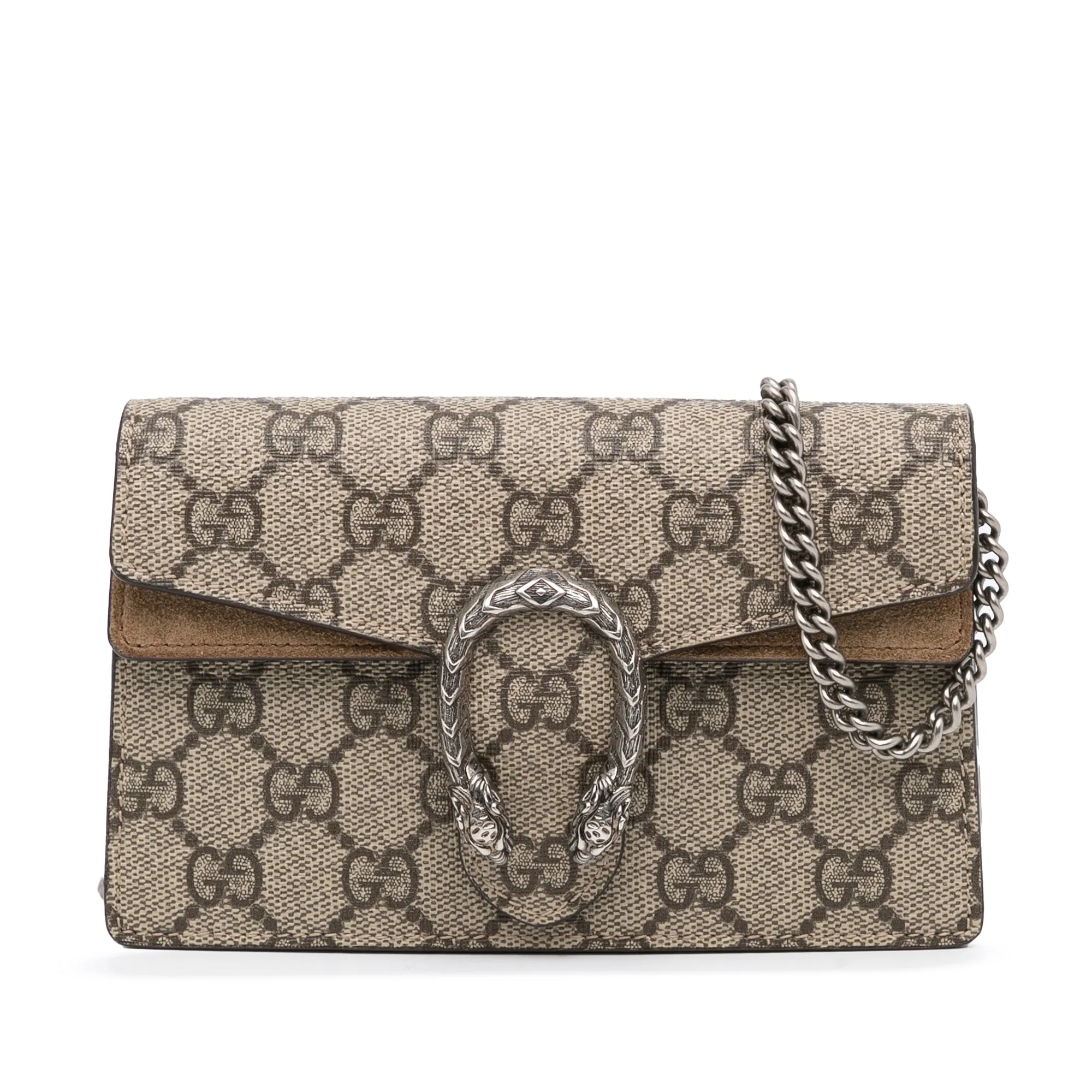 Gucci Dionysus Super Mini Brown GG Supreme Canvas Silver