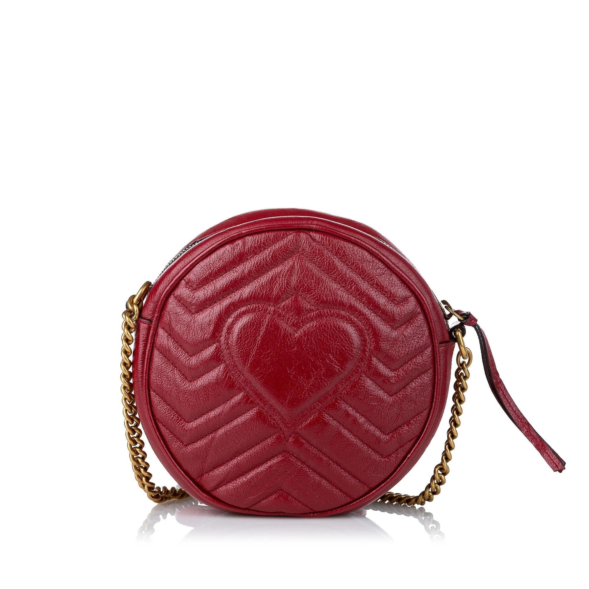 Gucci GG Marmont Round Red Leather