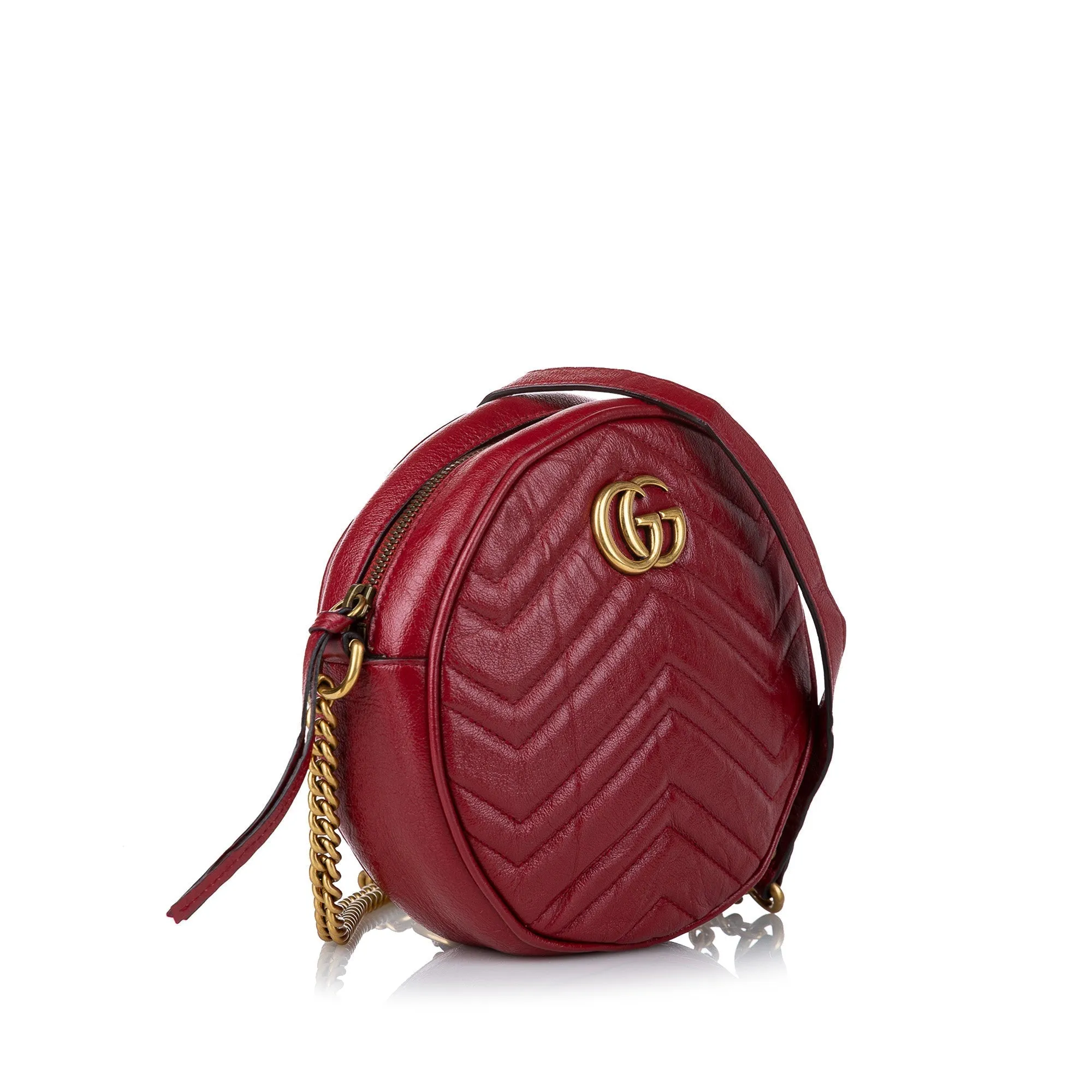 Gucci GG Marmont Round Red Leather