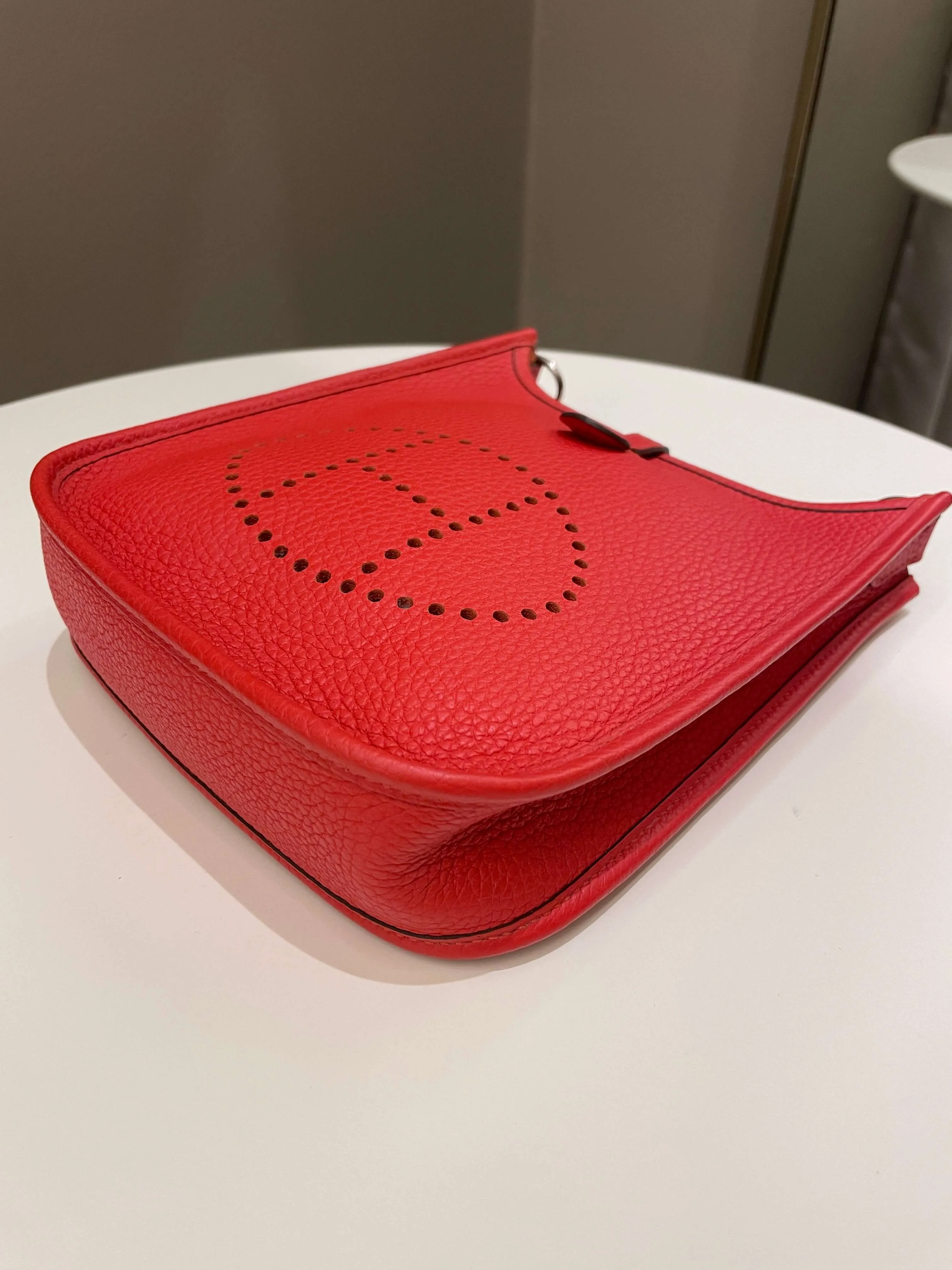 Hermes Mini Evelyne Rouge Tomate Clemence