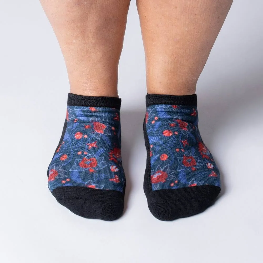 Indigo Crimson Ankle Socks