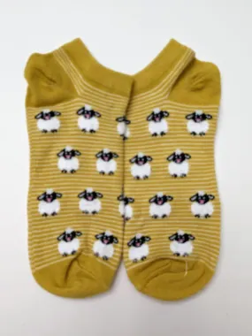 Lamb Sheep Striped Ankle Socks