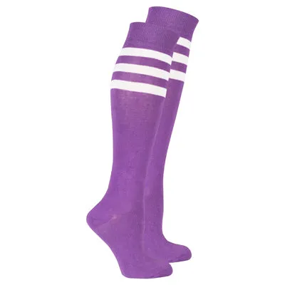 Lavender Stripe Knee High Socks