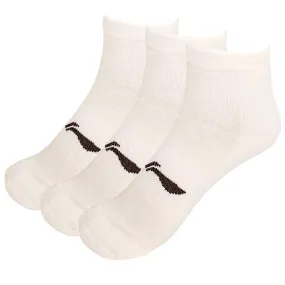 Li-Ning Cotton Men's Sports Socks, Ankle length, Pack of 3, White