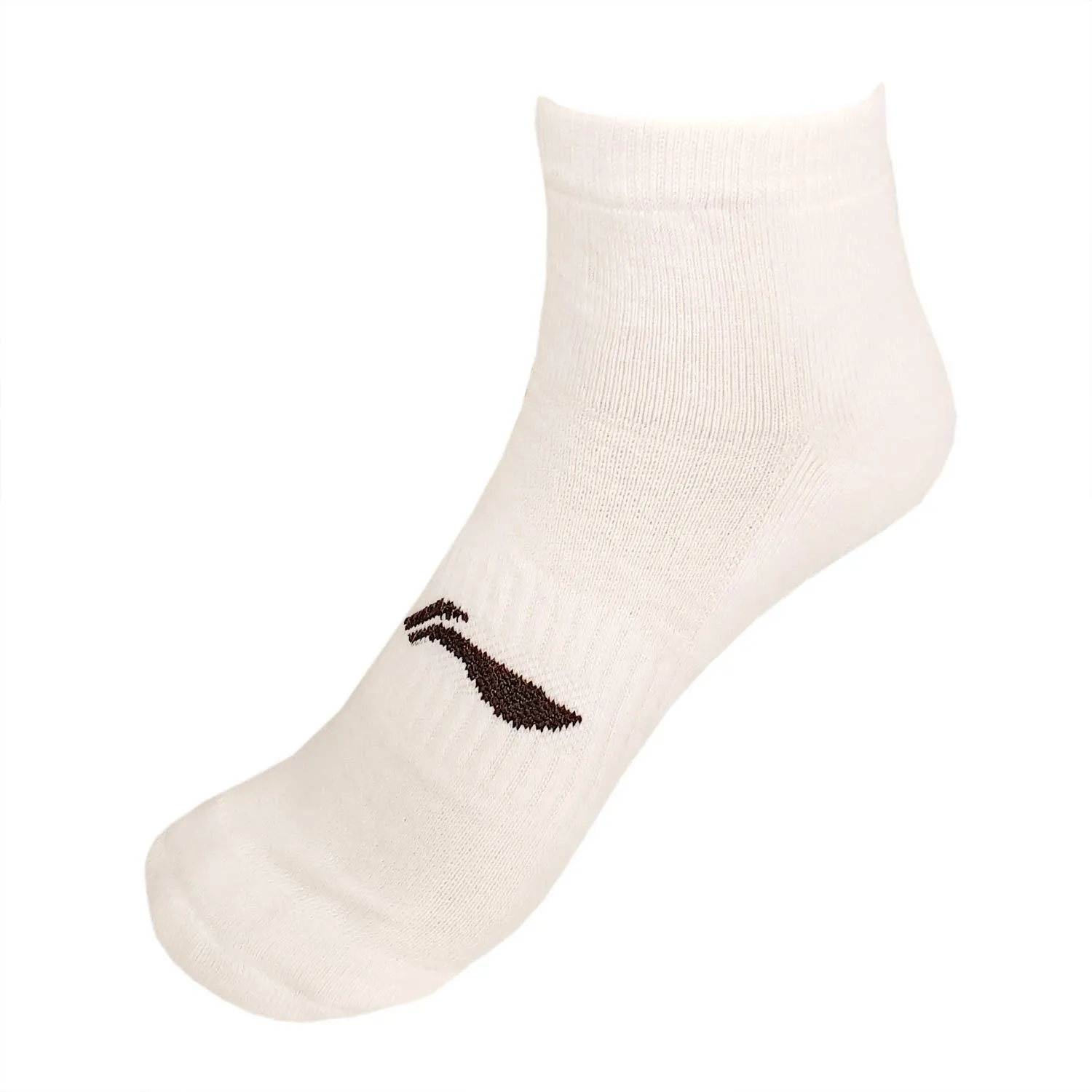 Li-Ning Cotton Men's Sports Socks, Ankle length, Pack of 3, White