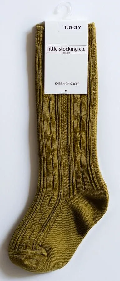 Little Stocking Co Knee High Socks - Bright Olive