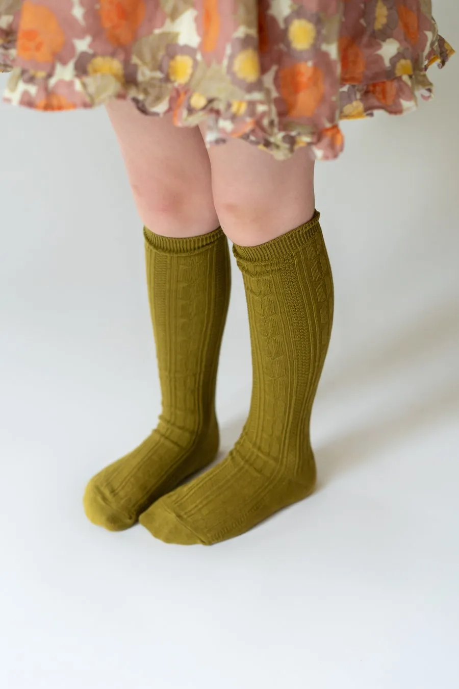 Little Stocking Co Knee High Socks - Bright Olive