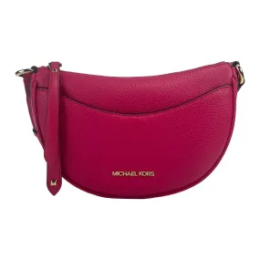 Michael Kors Dover Small Pink Half Moon Crossbody Bag Purse