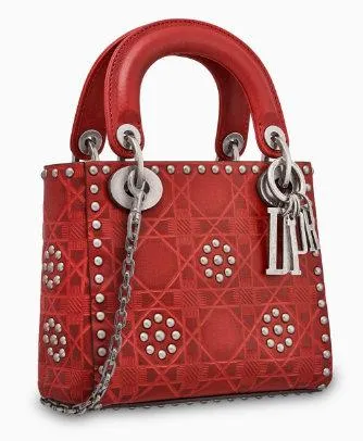 Mini Lady Dior Bag in Red Calfskin Leather