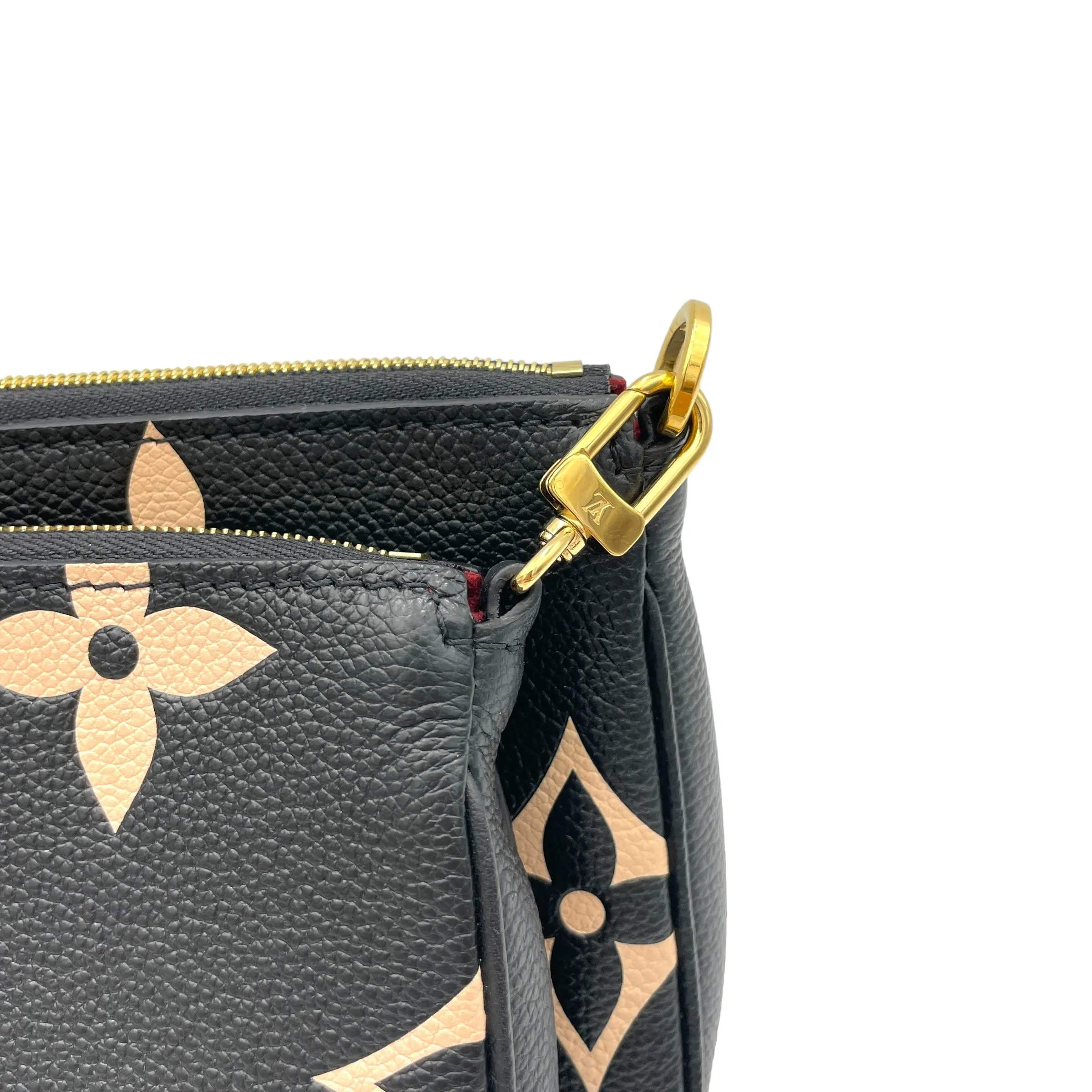 Multi-Pochette Accessoires Black Crossbody Bag in Monogram Empreinte Leather, Gold hardware