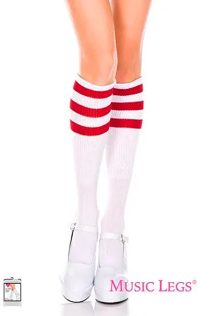 Music Legs Hosiery Acrylic Knitted Triple Stripe Knee High Socks ML5726