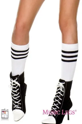 Music Legs Hosiery Acrylic Knitted Triple Stripe Knee High Socks ML5726