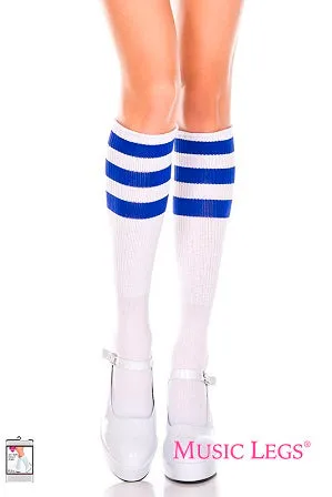 Music Legs Hosiery Acrylic Knitted Triple Stripe Knee High Socks ML5726