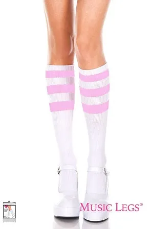 Music Legs Hosiery Acrylic Knitted Triple Stripe Knee High Socks ML5726