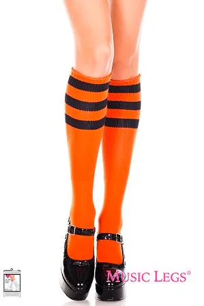 Music Legs Hosiery Acrylic Knitted Triple Stripe Knee High Socks ML5726