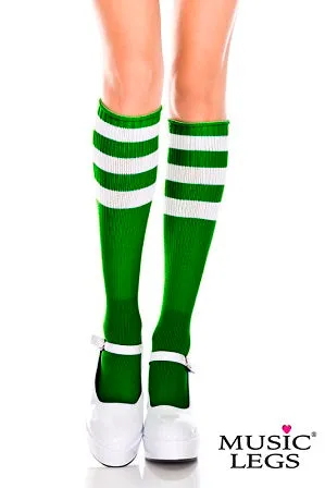 Music Legs Hosiery Acrylic Knitted Triple Stripe Knee High Socks ML5726