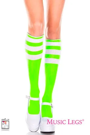 Music Legs Hosiery Acrylic Knitted Triple Stripe Knee High Socks ML5726