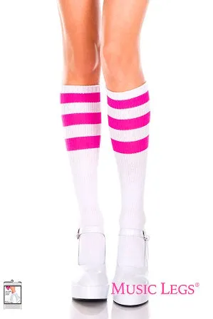 Music Legs Hosiery Acrylic Knitted Triple Stripe Knee High Socks ML5726