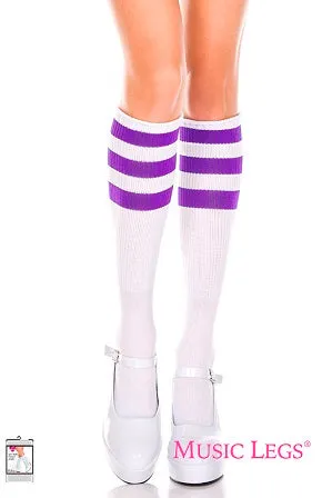 Music Legs Hosiery Acrylic Knitted Triple Stripe Knee High Socks ML5726