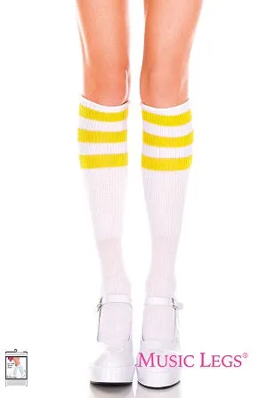 Music Legs Hosiery Acrylic Knitted Triple Stripe Knee High Socks ML5726