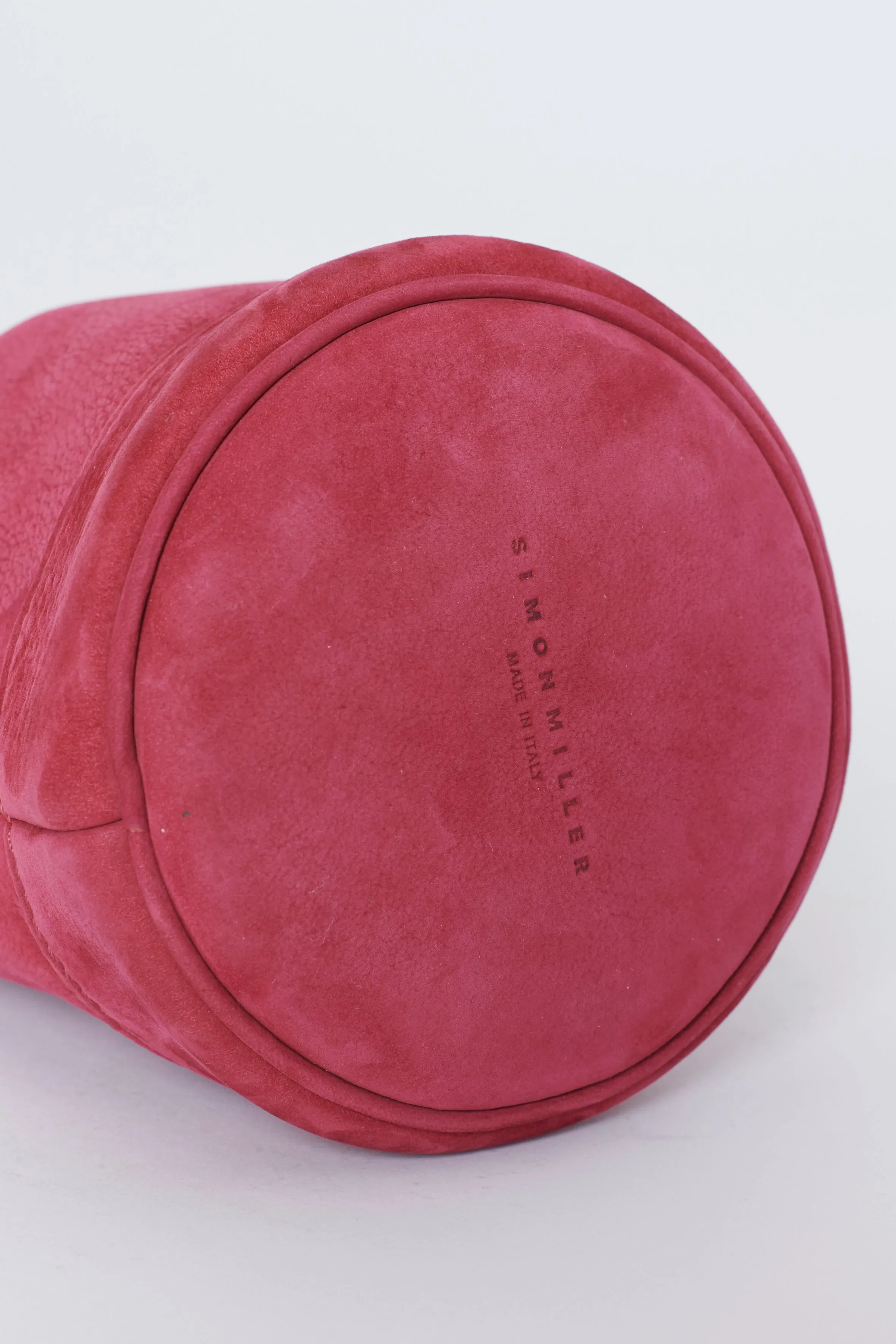 Pink Suede Mini Bonsai Preowned Bucket Bag